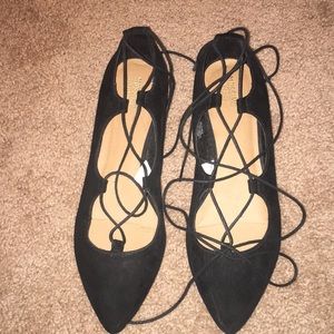 Lace up ballet flats